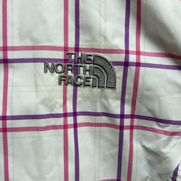 The North Face Women’s Plaid Hooded Jacket White Pink Purple Size Large - Picture 2 of 8